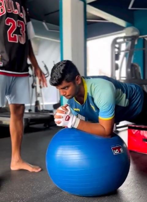 Aniket Verma during his workout session