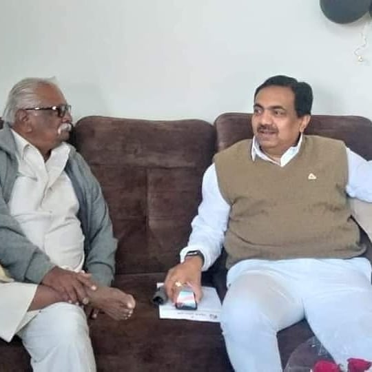 Anil Anna Gote with Jayant Patil (right)