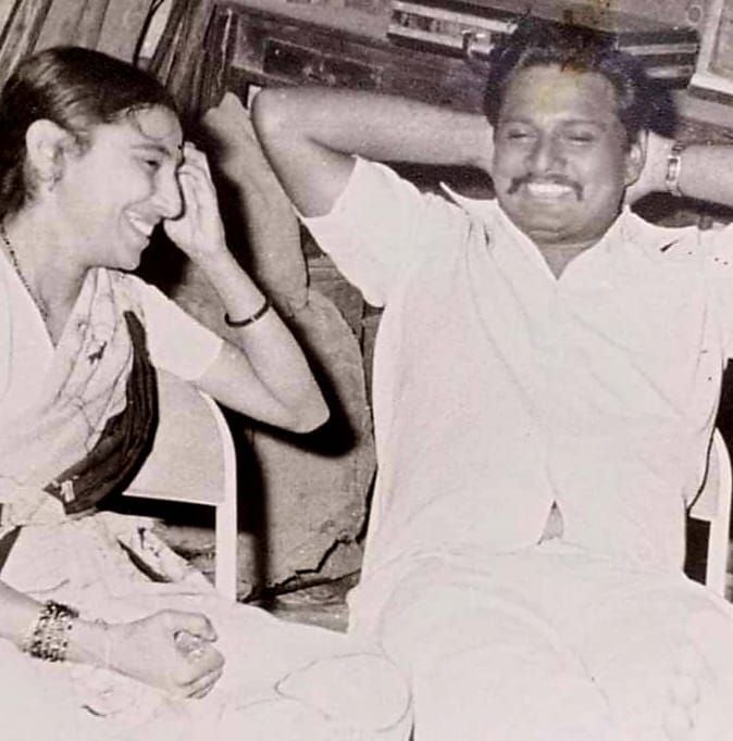 Anil Anna Gote with his wife during his journalistic days