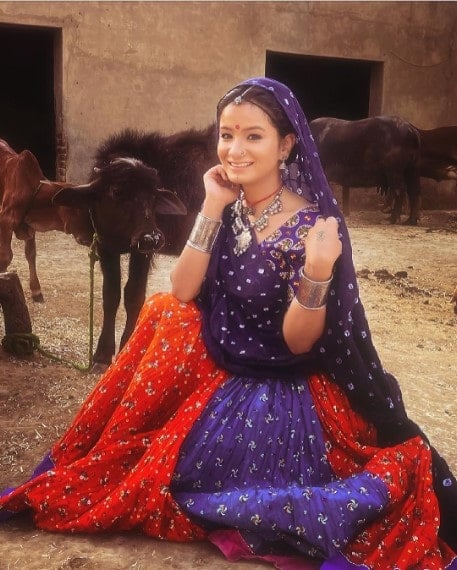 Anila Kharbanda on the sets of the serial, Na Jaana Pardes