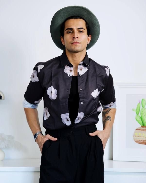 Anirudh Sharma wearing an outfit by Rare Rabbit