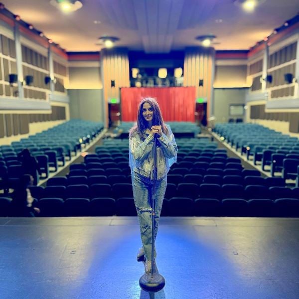 Anisha Ramakrishna at the venue of her first self-produced show of stand-up comedy in Toronto