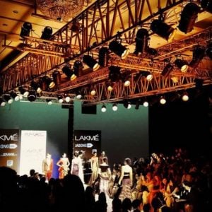 Anisha Victor walking the ramp at the Lakme Fashion Week