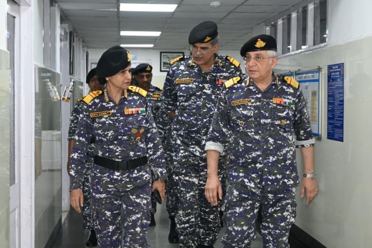 Anita Sarin with other Indian Navy officers