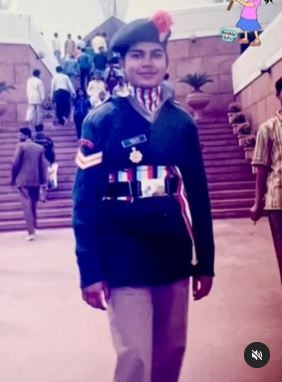 Anitha Shaiq as a NCC cadet in Delhi Republic Day parade