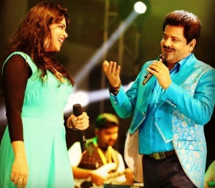 Anitha Shaiq with Udit Narayan