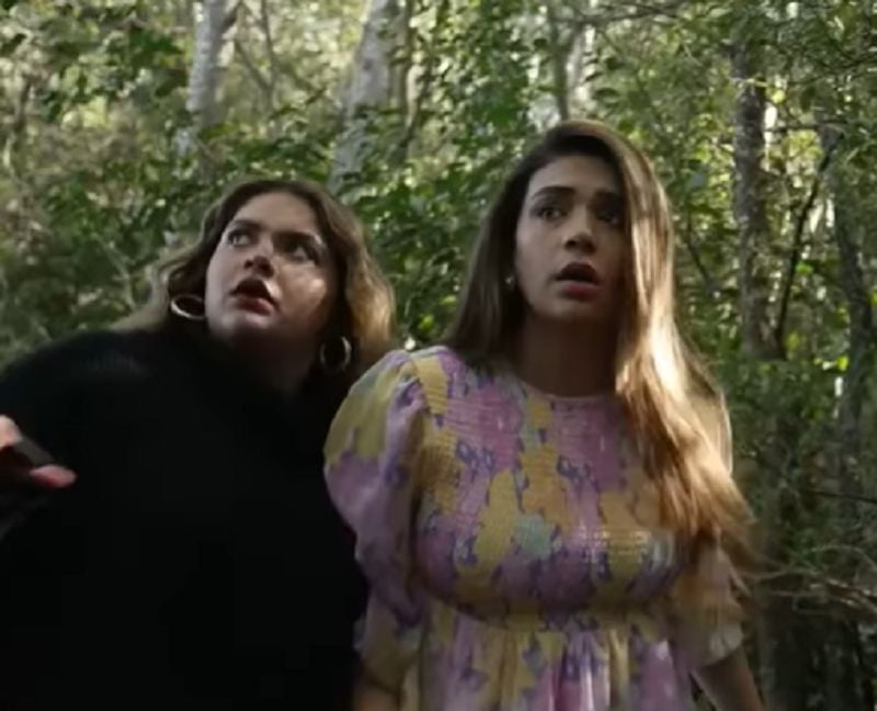 Anjali Anand (left) on the trailer of the show