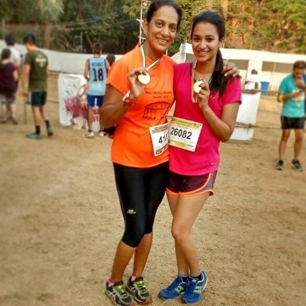 Anjali Barot with her aunt Meena Barot