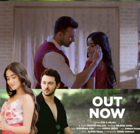 Anjali Krishna in a still from the music video of the song Baarish by Shahid Malleya