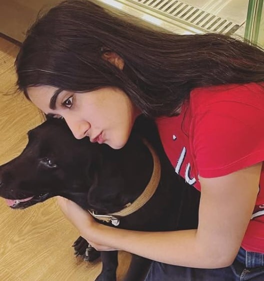 Anjali Krishna with her pet
