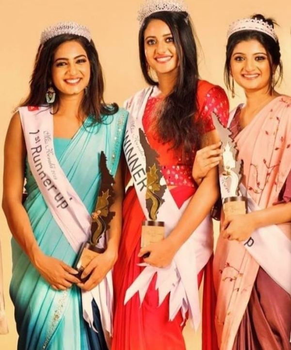 Anjana Shajan after winning the first runner up title in 2019