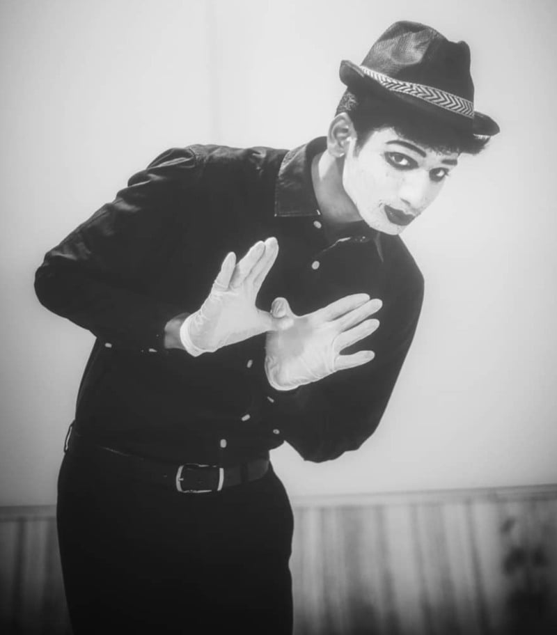 Ankith Koyya while performing in his college event