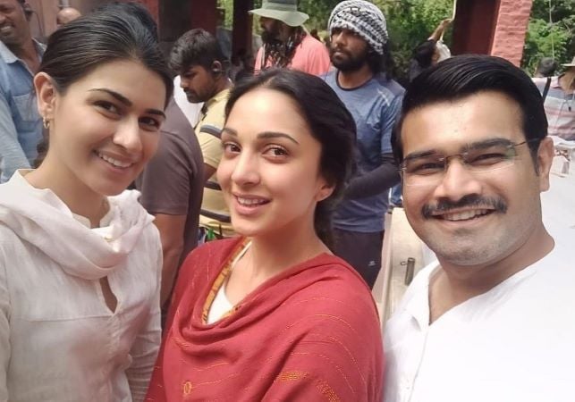 Ankita Goraya with Kiara Advani and Sahil Vaid during the shooting of Shershaah