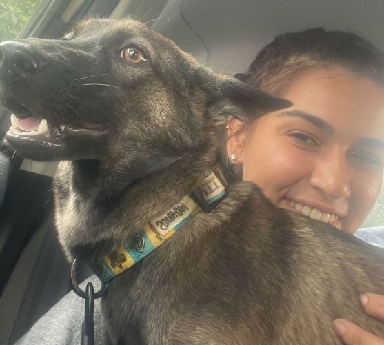 Ankita Goraya with her pet dog