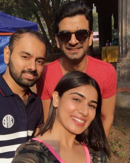 Ankita Goraya with the musicians Rajan Batra and Sahil of The Yellow Diary