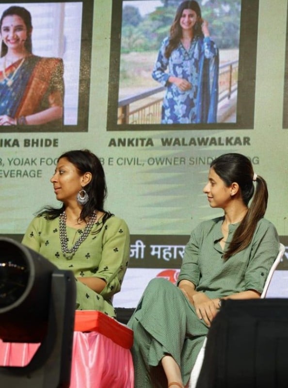 Ankita PrabhuWalawalkar (right) during the Mango Festival 2024