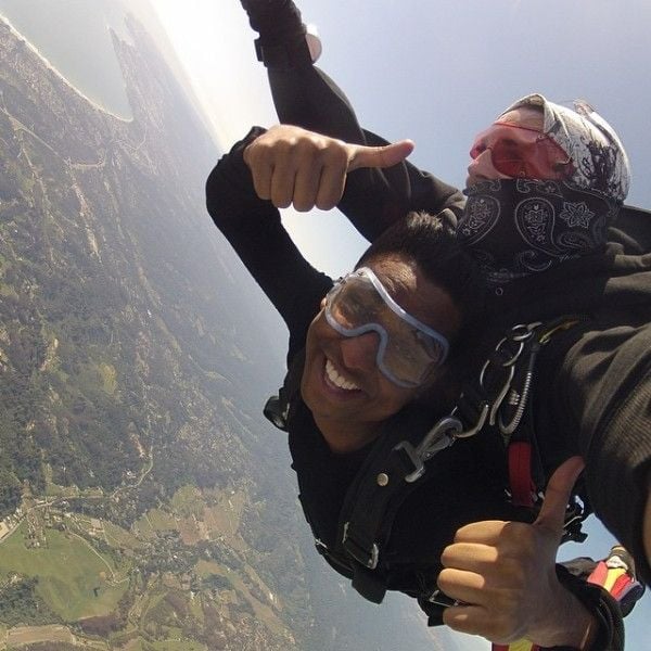 Ankur Jain while skydiving
