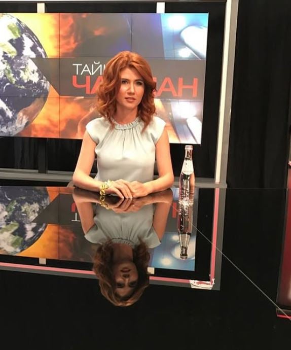 Anna Chapman, while hosting a TV show