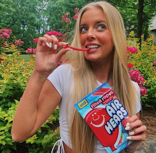Annabelle Ham endorsing Air Heads Candy on Instagram