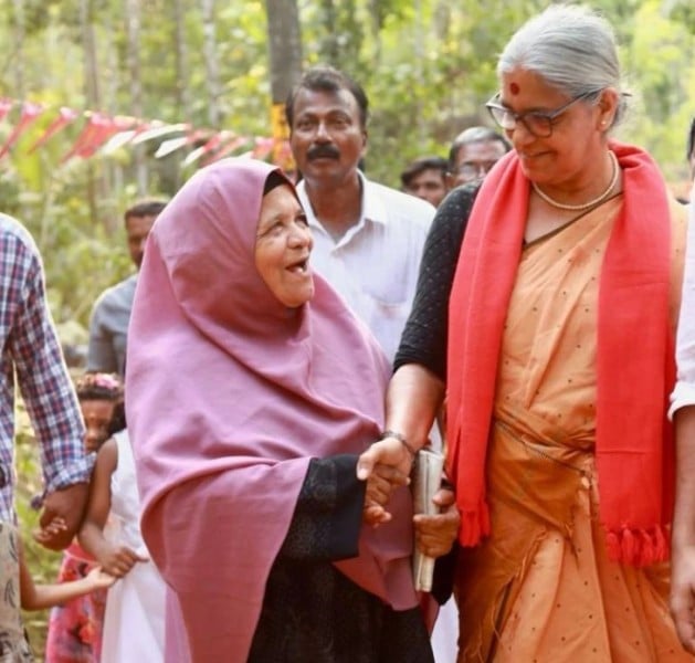 Annie Raja while campaigning for elections