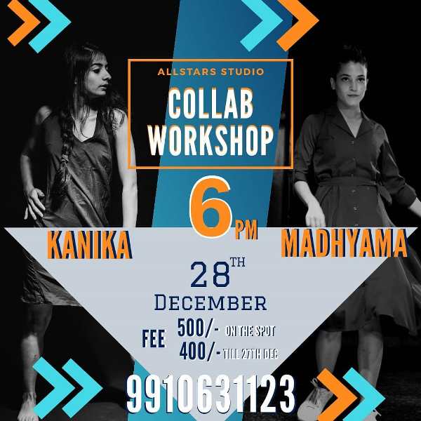 Announcement poster of a collab workshop at Allstar Studio