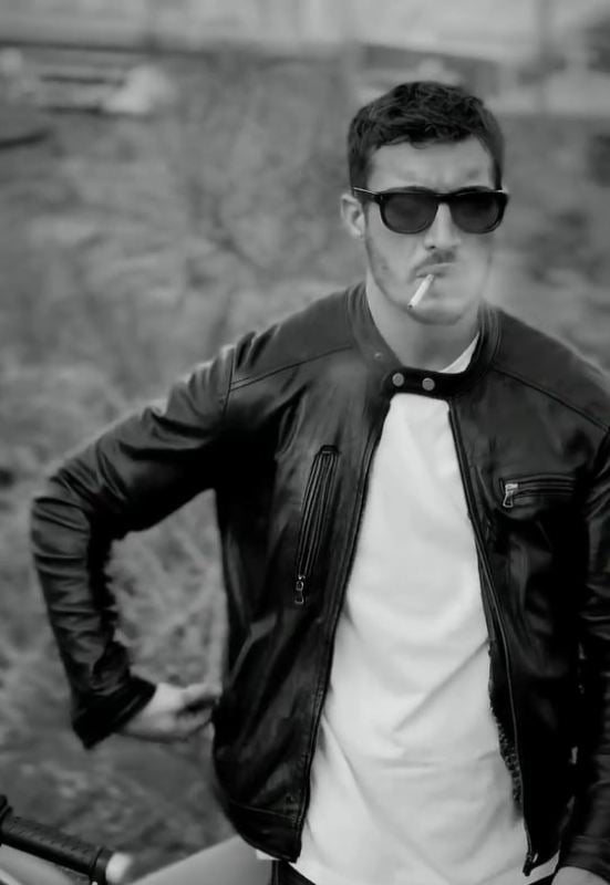 Antonino Spinalbese while smoking a cigarette