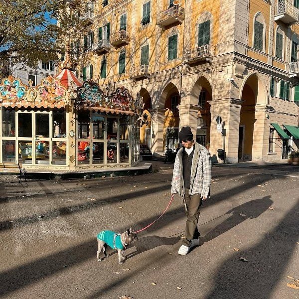 Antonino Spinalbese with his pet