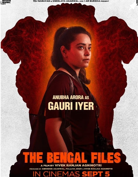 Anubha Arora on the poster of the film The Bengal Files (2025)