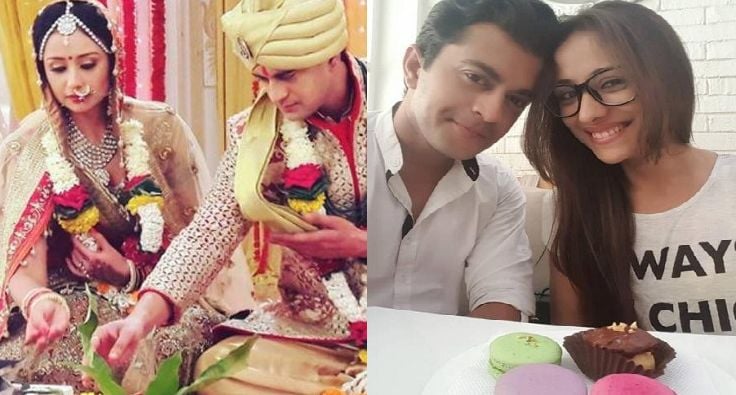 Anupriya Kapoor with Varun Sharma in reel-life (left) and real-life (right)