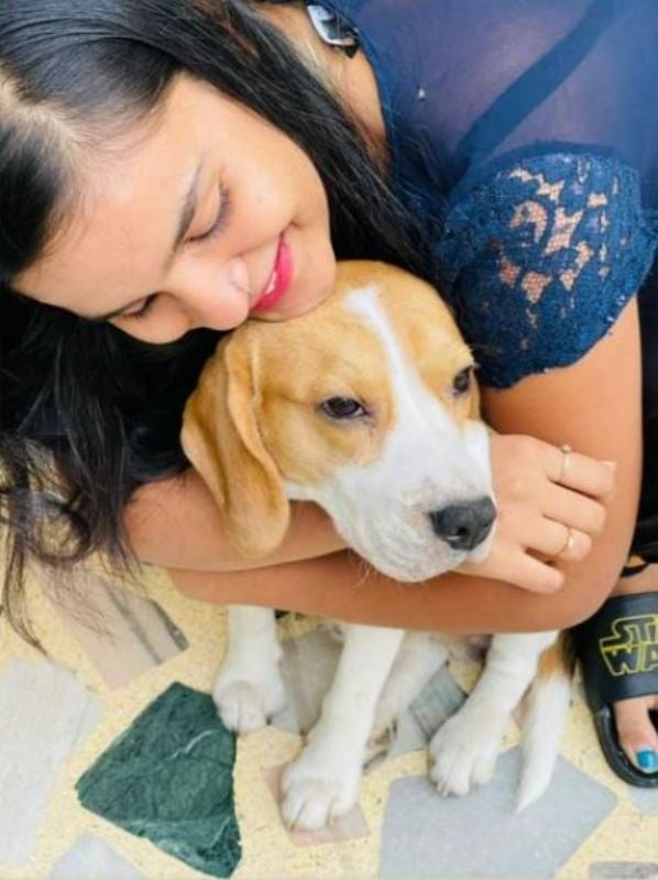 Anupriya with her pet dog, Bruno Caroli
