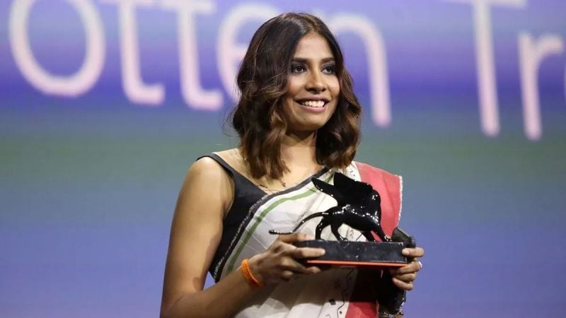 Anupurna Roy winning the Best Director Award in the Orizzonti (Horizons) section at the 82nd Venice International Film Festival in 2025