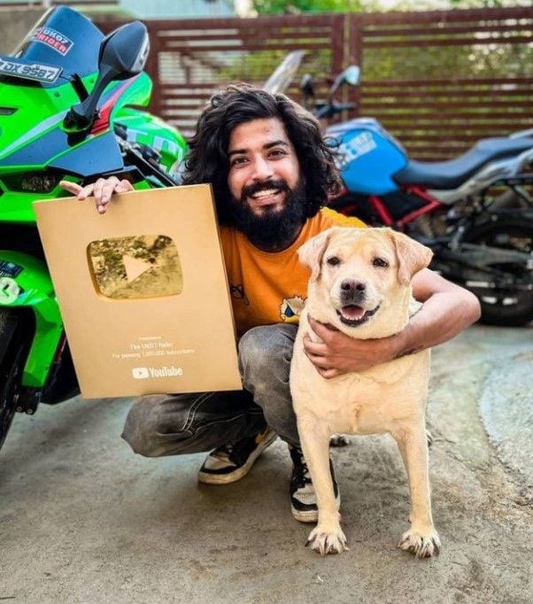 Anurag Dobhal with YouTube Gold Button