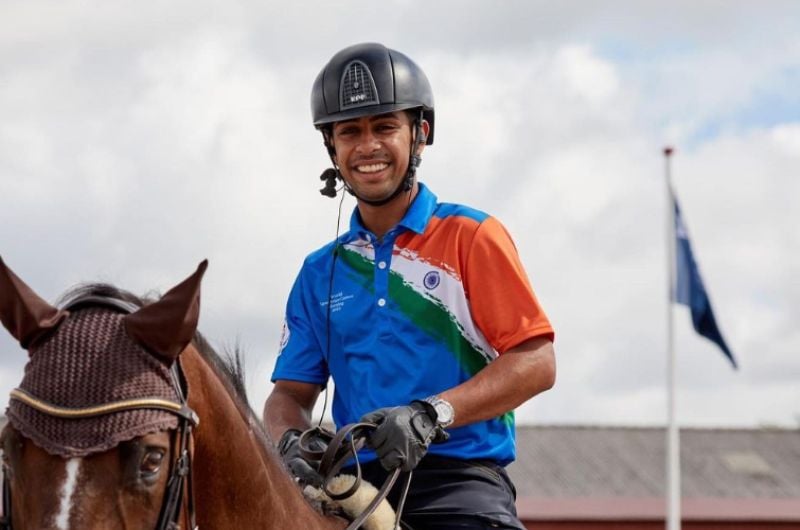 Anush Agarwalla during a equestrian competition