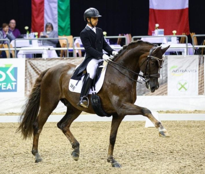 Anush Agarwalla during an equestrian tournament