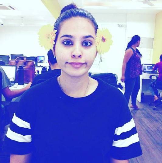 Anusha Mishra at her workplace