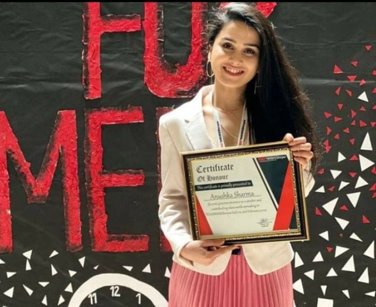 Anushka Kaushik as a speaker at TEDx talks at NMIMS, Shirpur