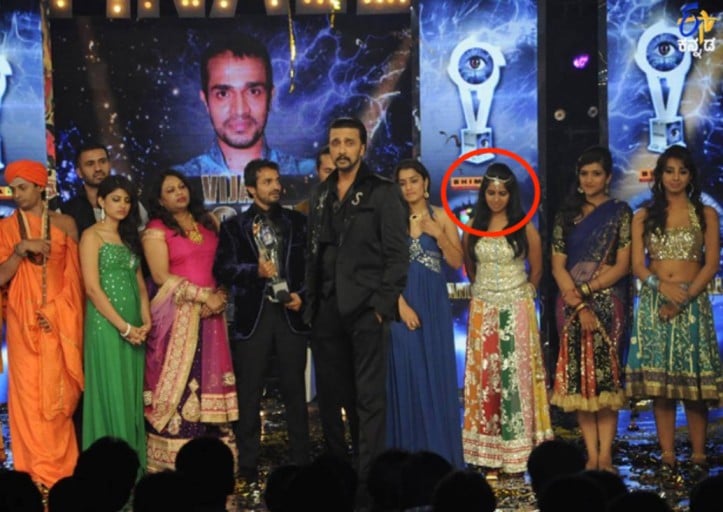 Anushree on the set of Bigg Boss Kannada Season 1