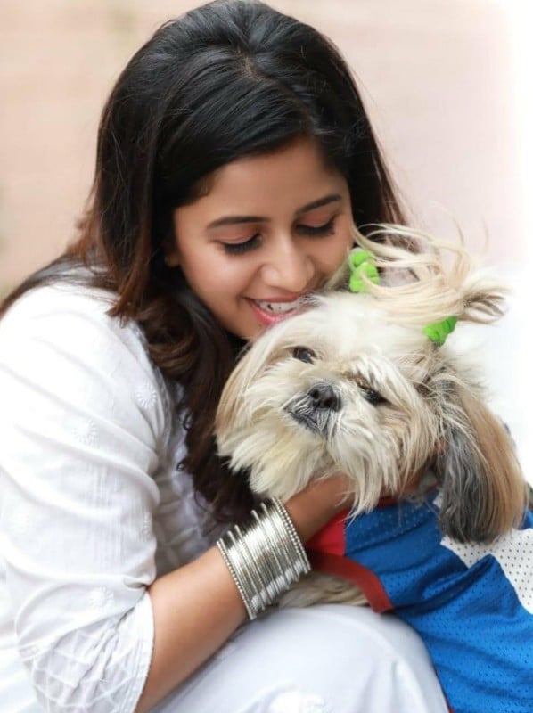 Anushree with her dog