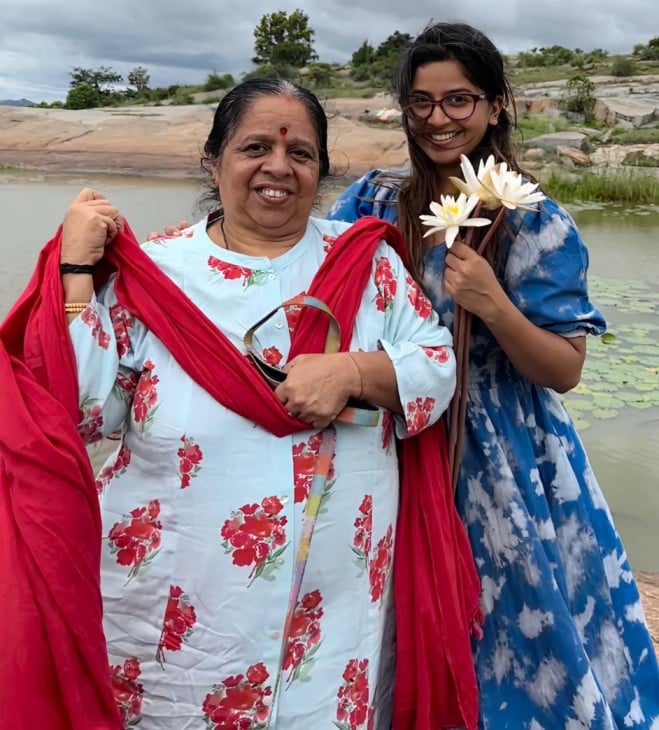 Anushree with her mother