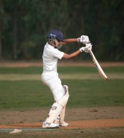 Anvay Dravid while playing cricket
