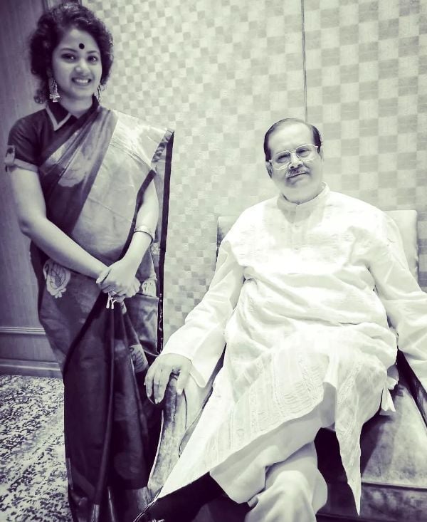 Anvesshaa with her singing guru Pandit Ajoy Chakraborty