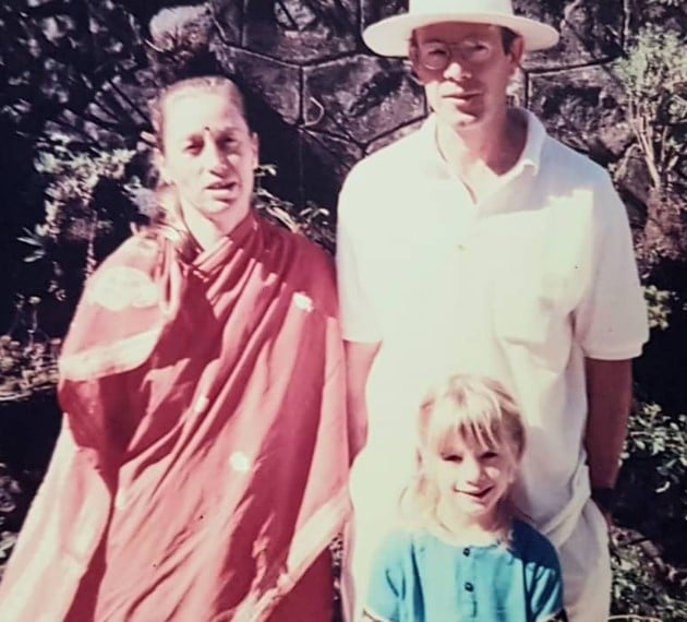 Aparna Mulberry with her parents