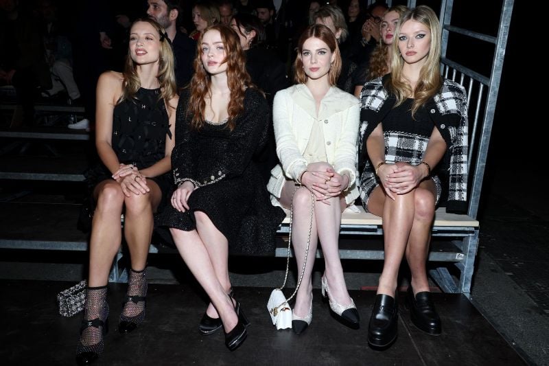 Apple Martin (extreme right) at the 2023 Chanel Haute Couture Show