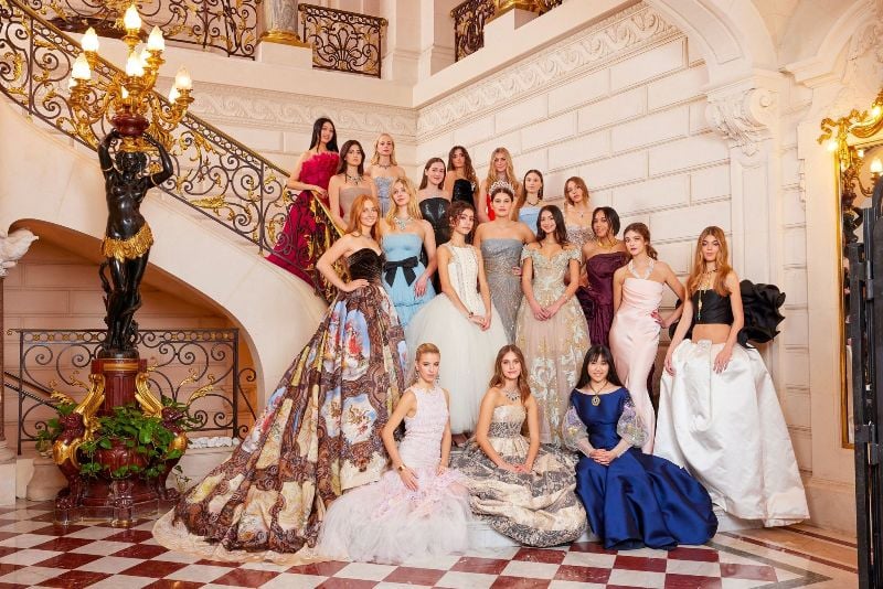 Apple Martin (second row, second from the left), along with others, at the 2024 Le Bal des Débutantes held in Paris