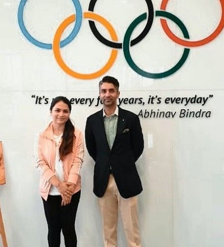 Apurvi Chandela with Abhinav Bindra