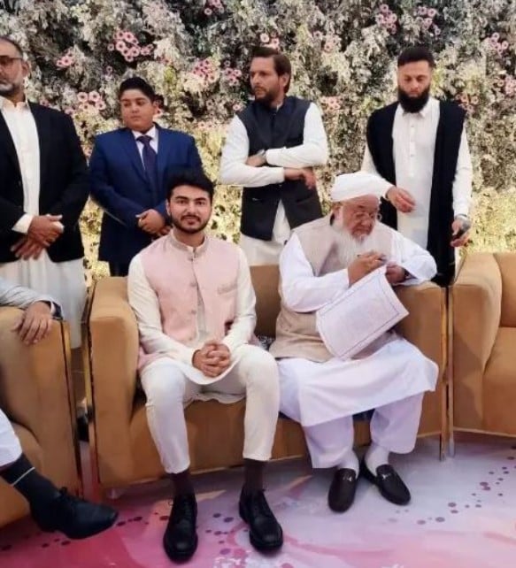 Aqsa Afridi’s husband, Naseer Nasir, during Nikah