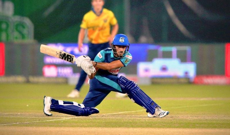 Arafat Minhas playing for Gwadar Sharks in the 2022 Pakistan Junior League