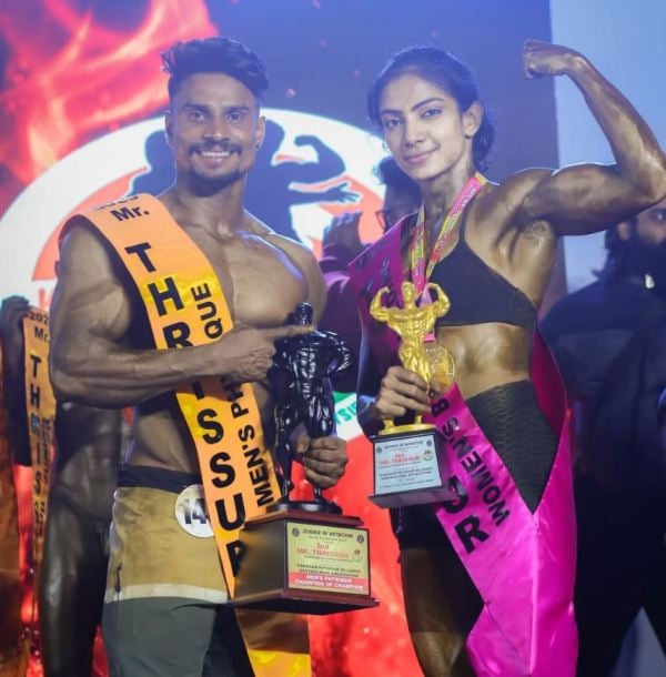 Arathy Krishna after winning the title of Miss Thrissur 2023