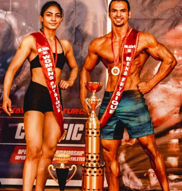 Arathy Krishna after winning the title of Mr Cherpu 2022 Women