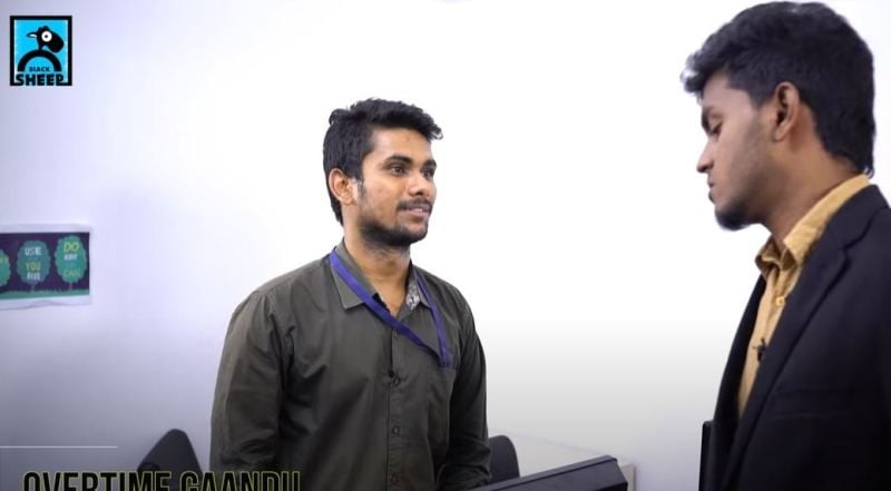 Aravind Seiju (left) in a still from the YouTube video 